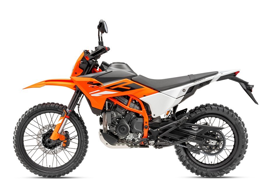 KTM 390 Enduro R laranja de perfil